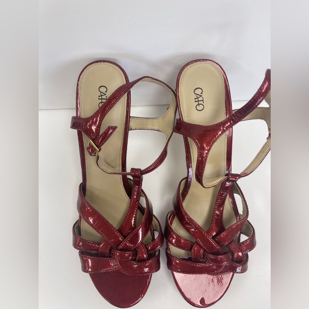 Cato’s 11 wide shiny red heels - Picture 3 of 5
